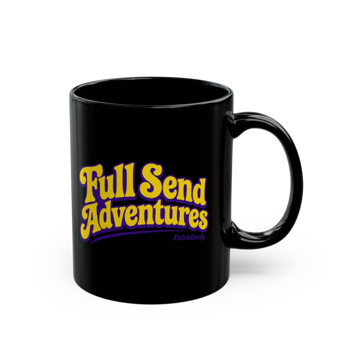 ExtraEmily "Full Send Adventures" Black Mug