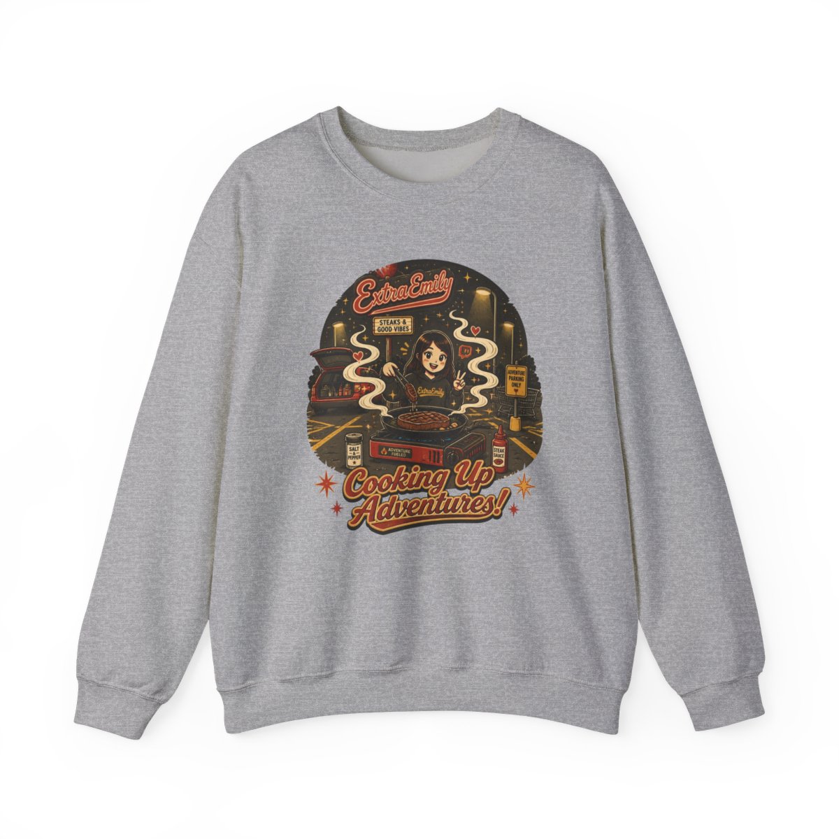 ExtraEmily "Cooking Up Adventures!" Crewneck — official ExtraEmily sweatshirts