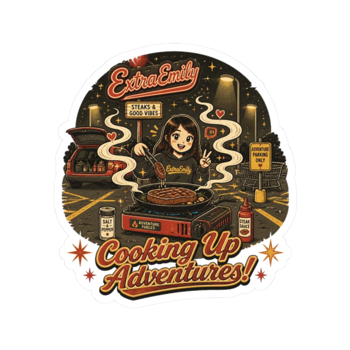 ExtraEmily "Cooking Up Adventures!" Sticker - ExtraEmily official stickers merch